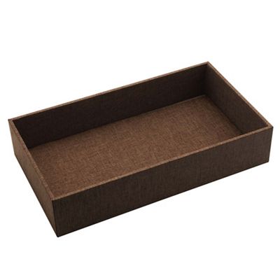 Large fabric tray in dark brown